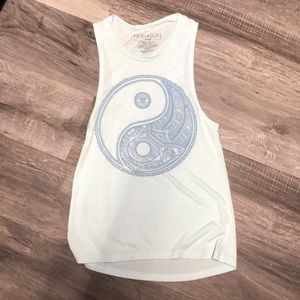 Blue tank top with yin yang